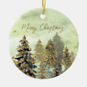 Goldene Weihnachtsbäume Keramik Ornament (Vorne)
