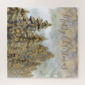 Goldene Weihnachtsbäume Puzzle (Horizontal)