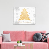 Goldene Weihnachtsbaume Stretchierte Canvas Print Leinwanddruck (Insitu (Wohnzimmer))