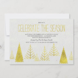Goldene Weihnachtsbäume - Weihnachtsfeier - Party  Einladung