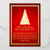 Goldene Weihnachtsbaumkarte Folien Feiertagskarte (Vorderseite)