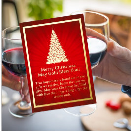 Goldene Weihnachtsbaumkarte Folien Feiertagskarte