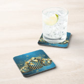 Goldene Weihnachtsbaumküste Getränkeuntersetzer (Rechte Seite)