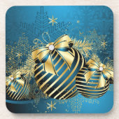 Goldene Weihnachtsbaumküste Getränkeuntersetzer (Vorderseite)