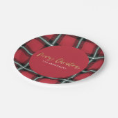 Goldene Weihnachtsbrille Pappteller (Schrägansicht)