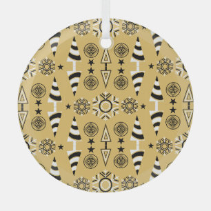 Goldene Weihnachtsdekoration im Jugendstil Ornament Aus Glas
