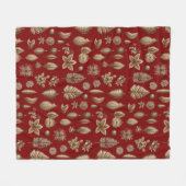 Goldene Weihnachtsdekorationen Fleecedecke (Vorderseite (Horizontal))