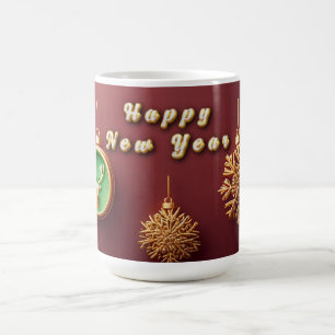 Goldene Weihnachtsdekorationen mit Rentieren Kaffeetasse