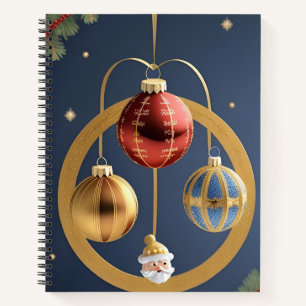 Goldene Weihnachtsdekorationen Notizblock