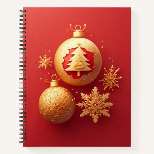 Goldene Weihnachtsdekorationen Notizblock