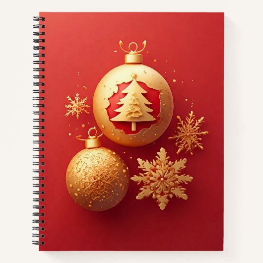 Goldene Weihnachtsdekorationen Notizblock (Vorderseite)