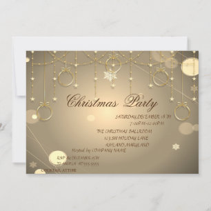 Goldene Weihnachtsdekorationen Weihnachtsfeier im Einladung