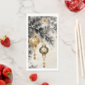 Goldene Weihnachtsdesign-Tuschemalerei Serviette (Beispiel)