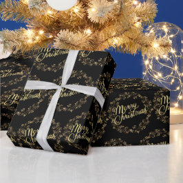 Goldene Weihnachtseinpackpapier Geschenkpapier