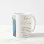 Goldene Weihnachtsfamilie Foto Weihnachten Kaffeetasse (VorderseiteRechts)