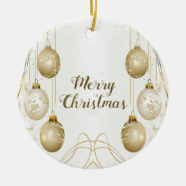 Goldene Weihnachtsfeier Elegante Keramik Ornament