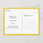 Goldene Weihnachtsfeier für Glitzer Einladungspostkarte (Rückseite)