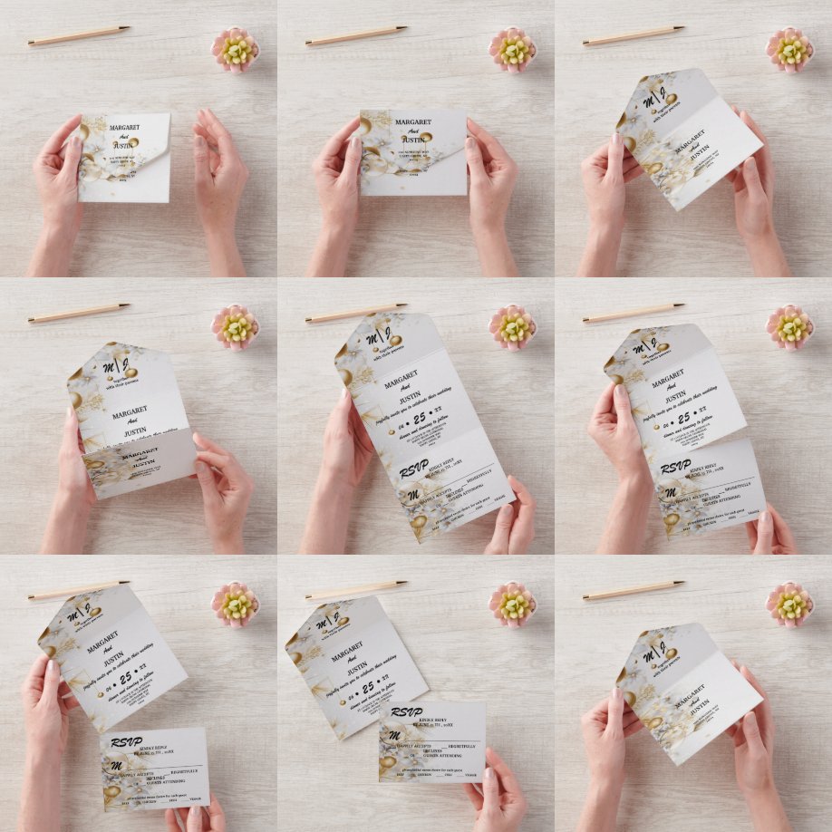 Goldene Weihnachtsfeier Hochzeit All In One Einladung