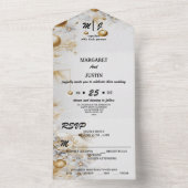 Goldene Weihnachtsfeier Hochzeit All In One Einladung (Innen)