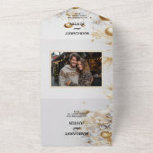 Goldene Weihnachtsfeier Hochzeit All In One Einladung (Außenbereich)