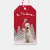 Goldene Weihnachtsfeier im Schneeflocken Geschenkanhänger (Vorderseite)