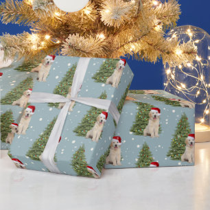 Goldene Weihnachtsfeier im Schneeflocken Geschenkpapier