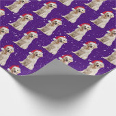 Goldene Weihnachtsfeier im Schneeflocken Geschenkpapier (Ecke)