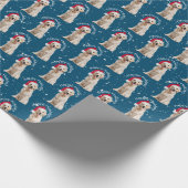 Goldene Weihnachtsfeier im Schneeflocken Geschenkpapier (Ecke)