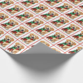 Goldene Weihnachtsfeier im Schneeflocken Geschenkpapier (Ecke)