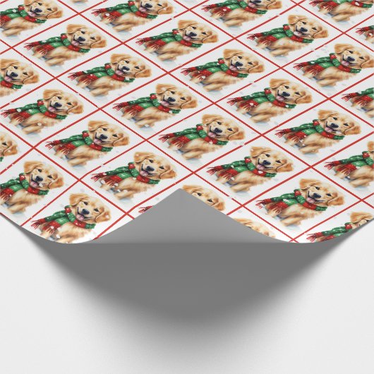 Goldene Weihnachtsfeier im Schneeflocken Geschenkpapier (Ecke)