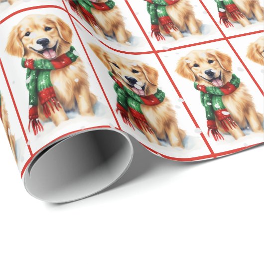 Goldene Weihnachtsfeier im Schneeflocken Geschenkpapier (Rolleneckpunkt)