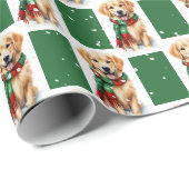 Goldene Weihnachtsfeier im Schneeflocken Geschenkpapier (Rolleneckpunkt)