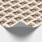 Goldene Weihnachtsfeier im Schneeflocken Geschenkpapier (Ecke)