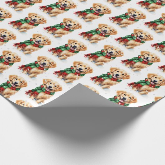 Goldene Weihnachtsfeier im Schneeflocken Geschenkpapier (Ecke)