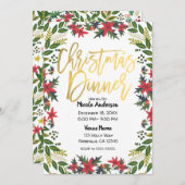 Goldene Weihnachtsfeier Rustikal Einladung (Vorne/Hinten)