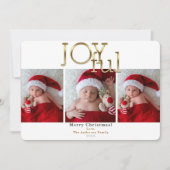 Goldene Weihnachtsfeiertage 3 Fotos Foto Einladung (Vorderseite)