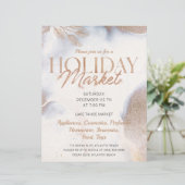 Goldene Weihnachtsfeiertage Einladung (Stehend Vorderseite)