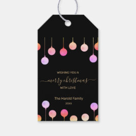 Goldene Weihnachtsfeiertage Farbenfrohe Hängematte Geschenkanhänger