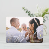 Goldene Weihnachtsfotokarte Feiertagskarte (Stehend Vorderseite)