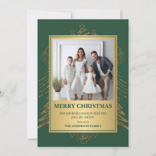 Goldene Weihnachtsfreude: Ein Elegantes Foto-Fest Feiertagskarte