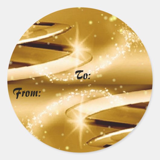 Goldene Weihnachtsgeschenke Runder Aufkleber (Vorderseite)