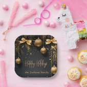 Goldene Weihnachtsgeschmack - individuell anpassba Pappteller (Party)