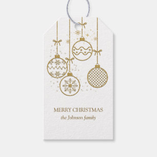 Goldene Weihnachtsgeschosse Geschenkanhänger