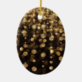 Goldene WeihnachtsGlitzer-Glitzern Keramik Ornament