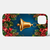 Goldene Weihnachtsglocke umgeben von festlichem Ro Case-Mate iPhone Hülle (Rückseite (Horizontal))