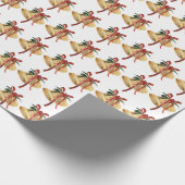 goldene Weihnachtsglocken mit Band Geschenkpapier (Ecke)