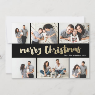 Goldene Weihnachtsgruß Fotocollage Grußkarte Feiertagskarte