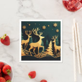 Goldene Weihnachtshirsche Serviette (Beispiel)