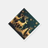 Goldene Weihnachtshirsche Serviette (Ecke)