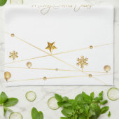 Goldene Weihnachtskalligrafie Geschirrtuch (Gefaltet)